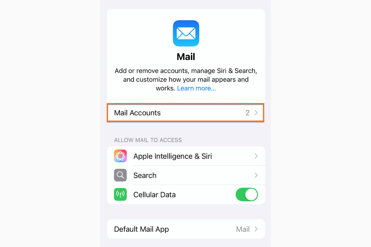 Verifying email account and server settings in iPhone Mail app