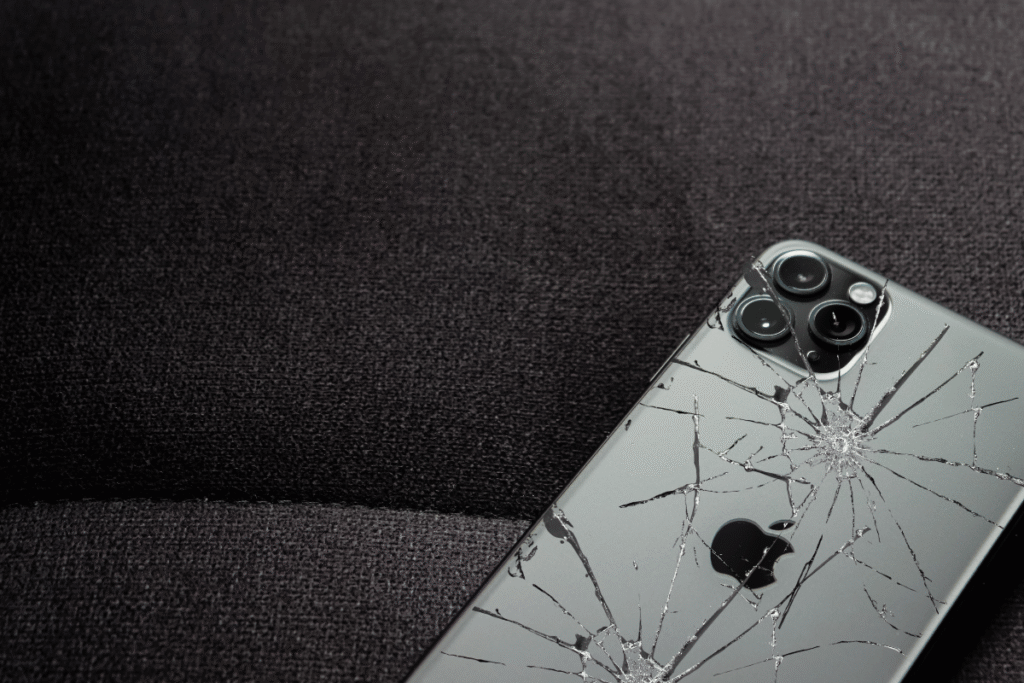 cracked iphone back glass