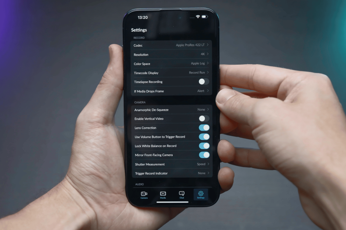 iPhone settings screen