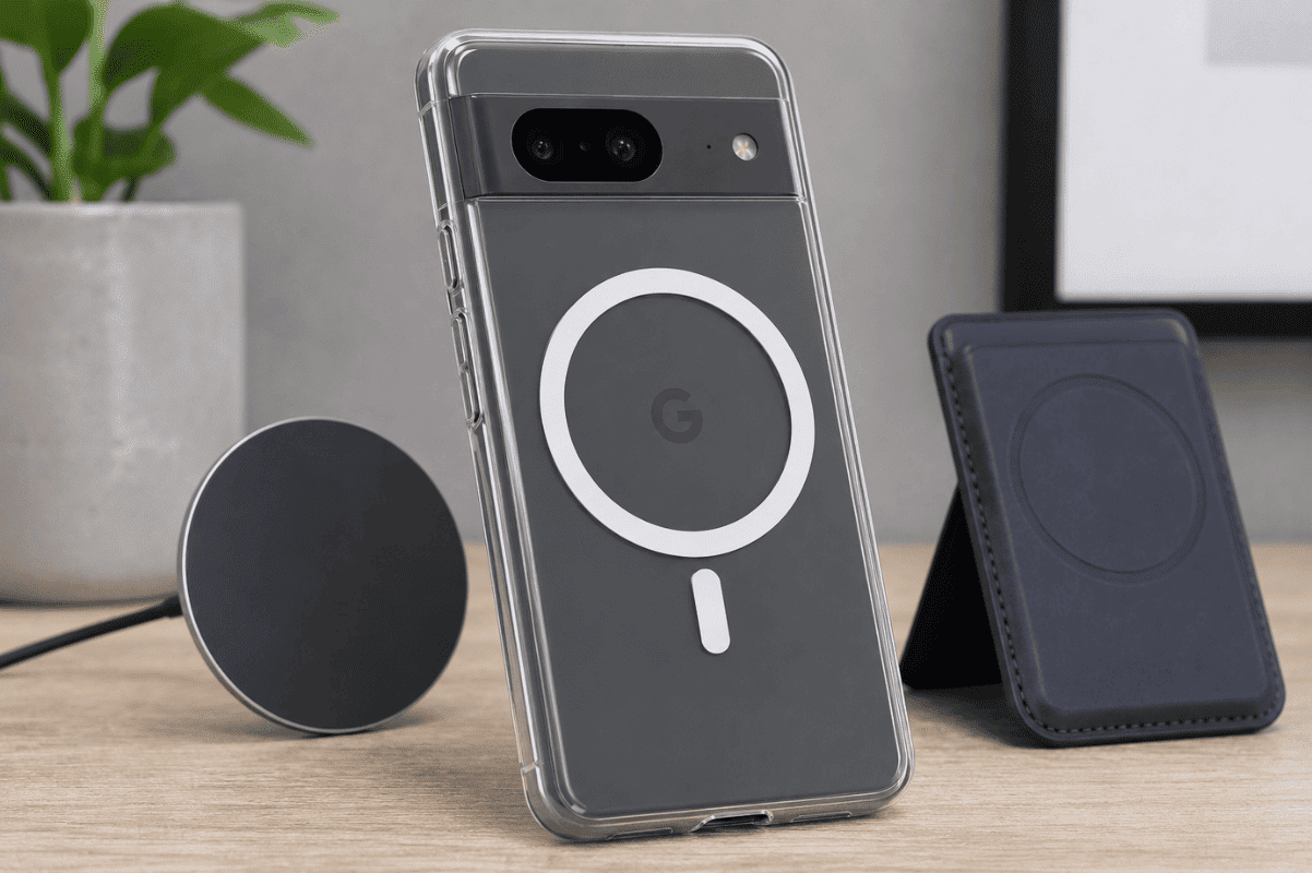 Android phone case with visible magnetic ring