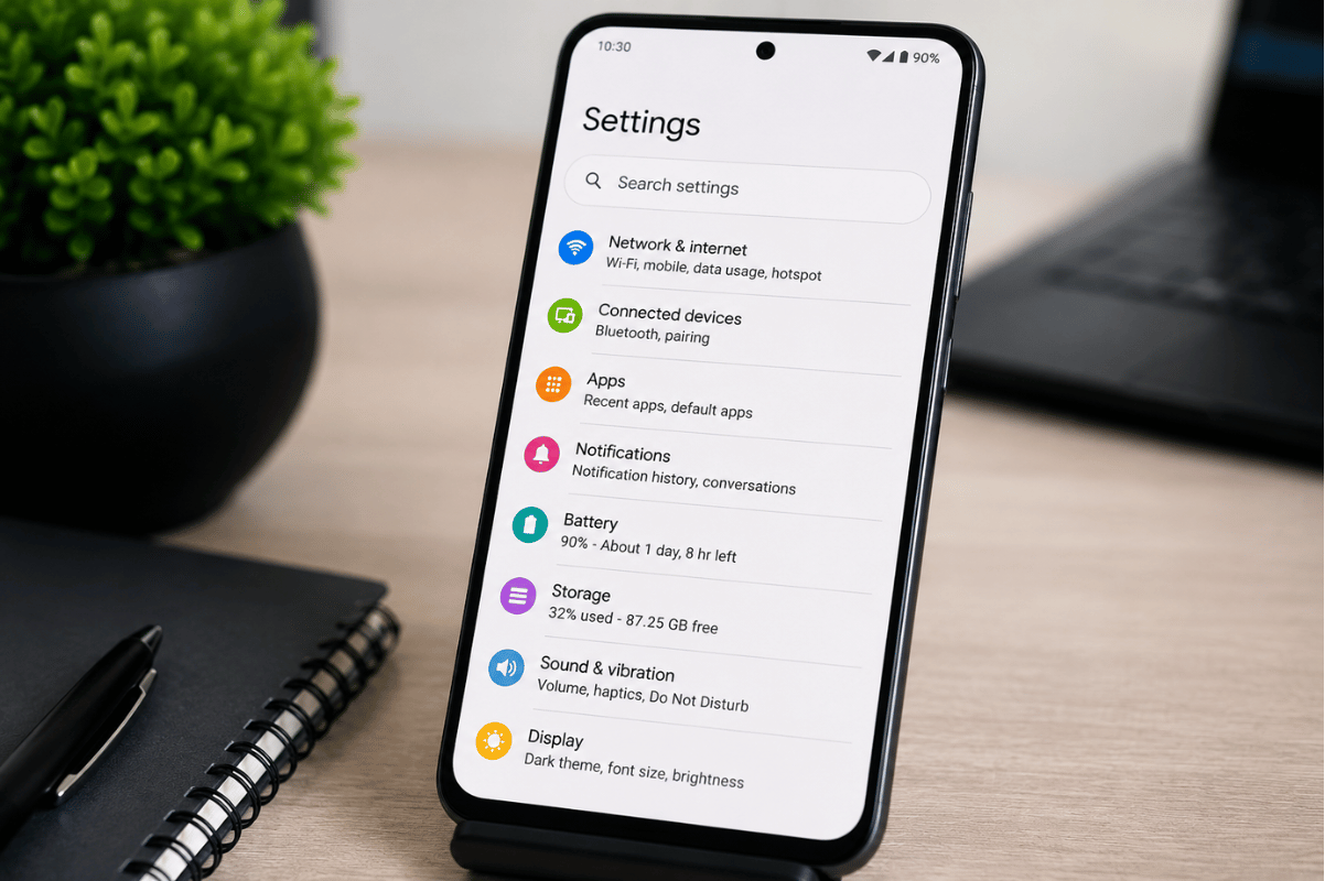 android phone settings