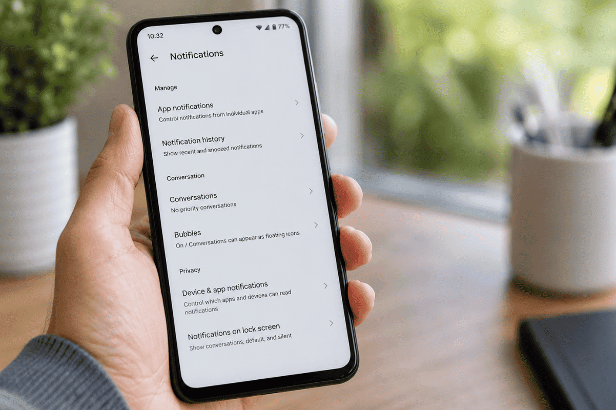 android settings notifications