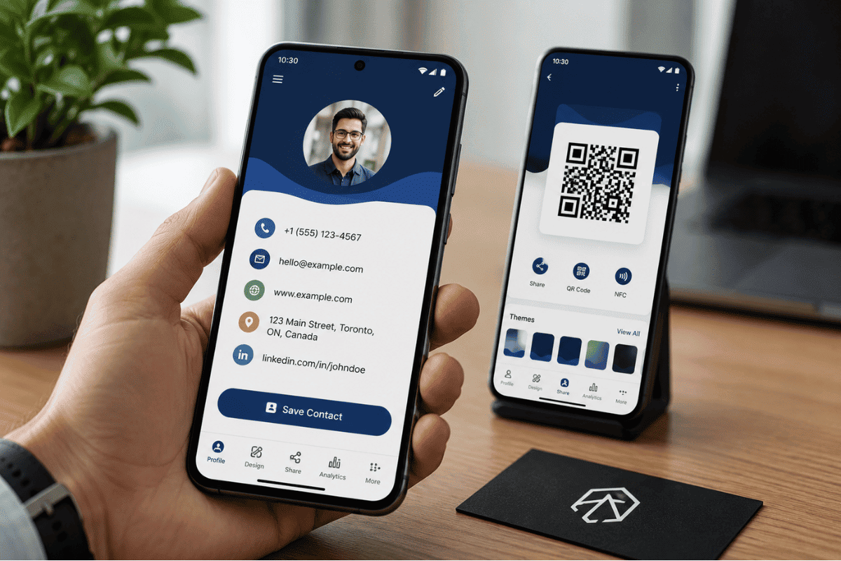 android smartphone business card app