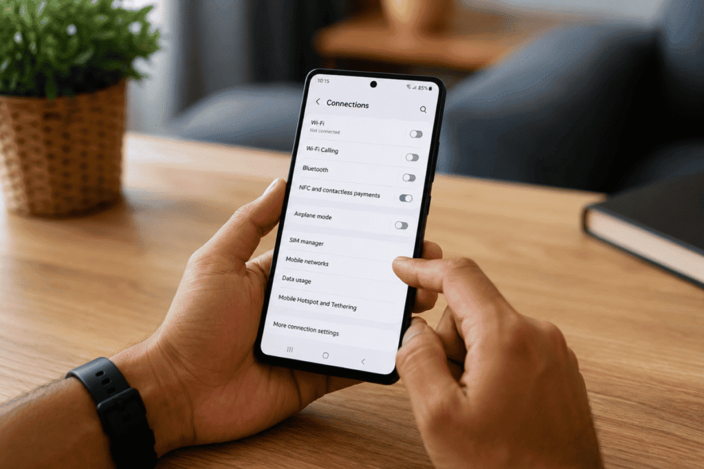 checking mobile network settings