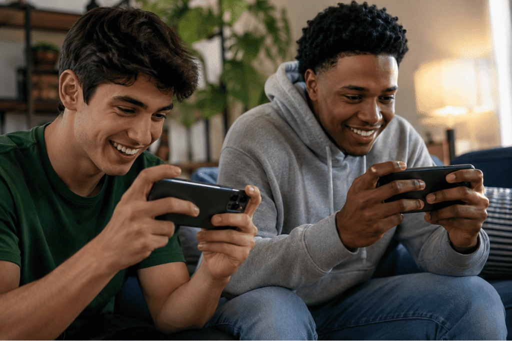 friends playing multiplayer mobile games