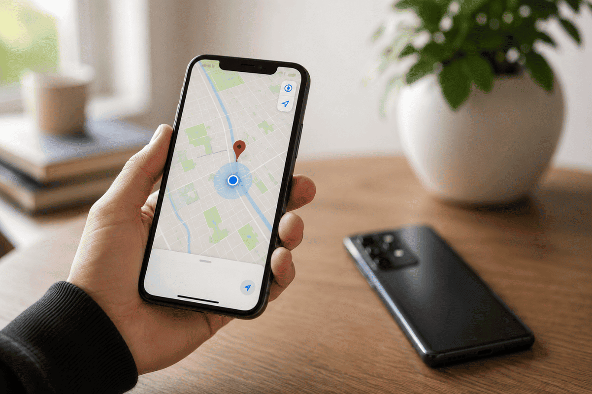iphone with map interface