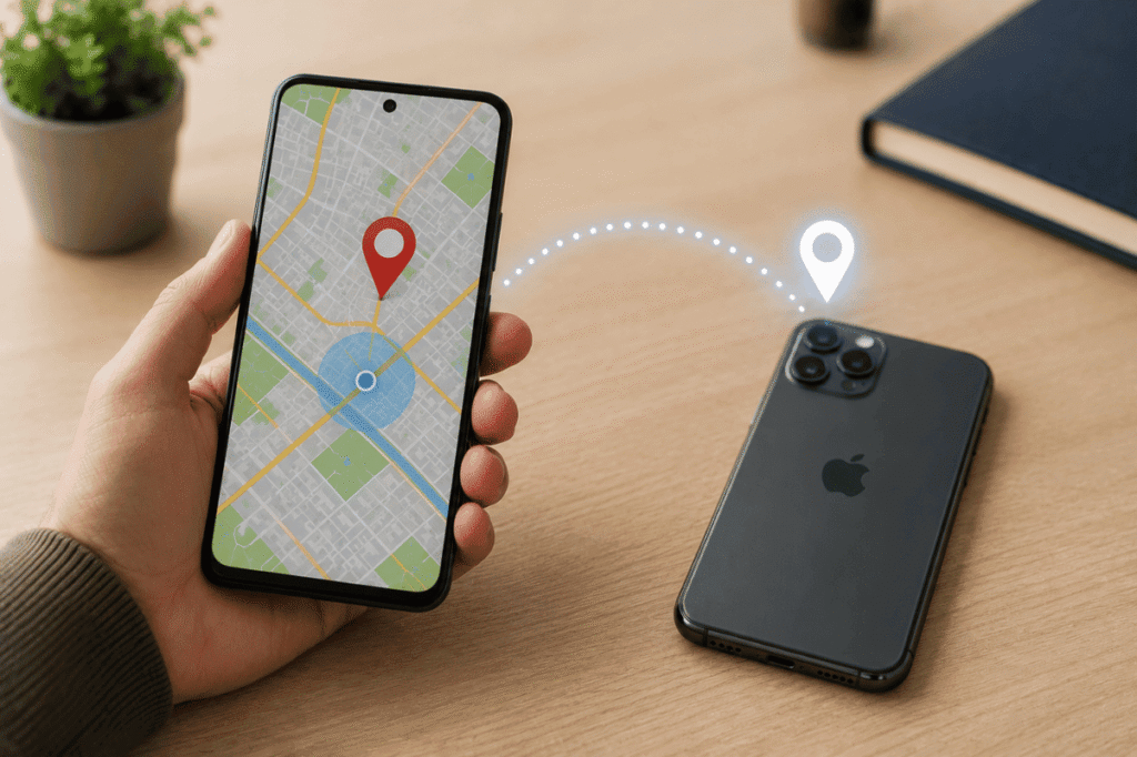 smartphone location tracking concept