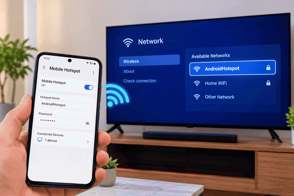 Android mobile hotspot smart TV