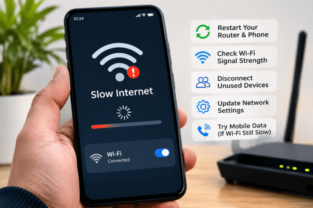 Android phone slow internet WiFi troubleshooting