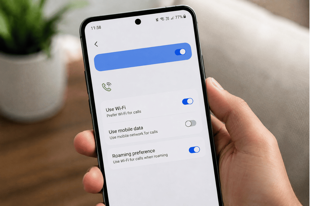 Android phone voice call WiFi