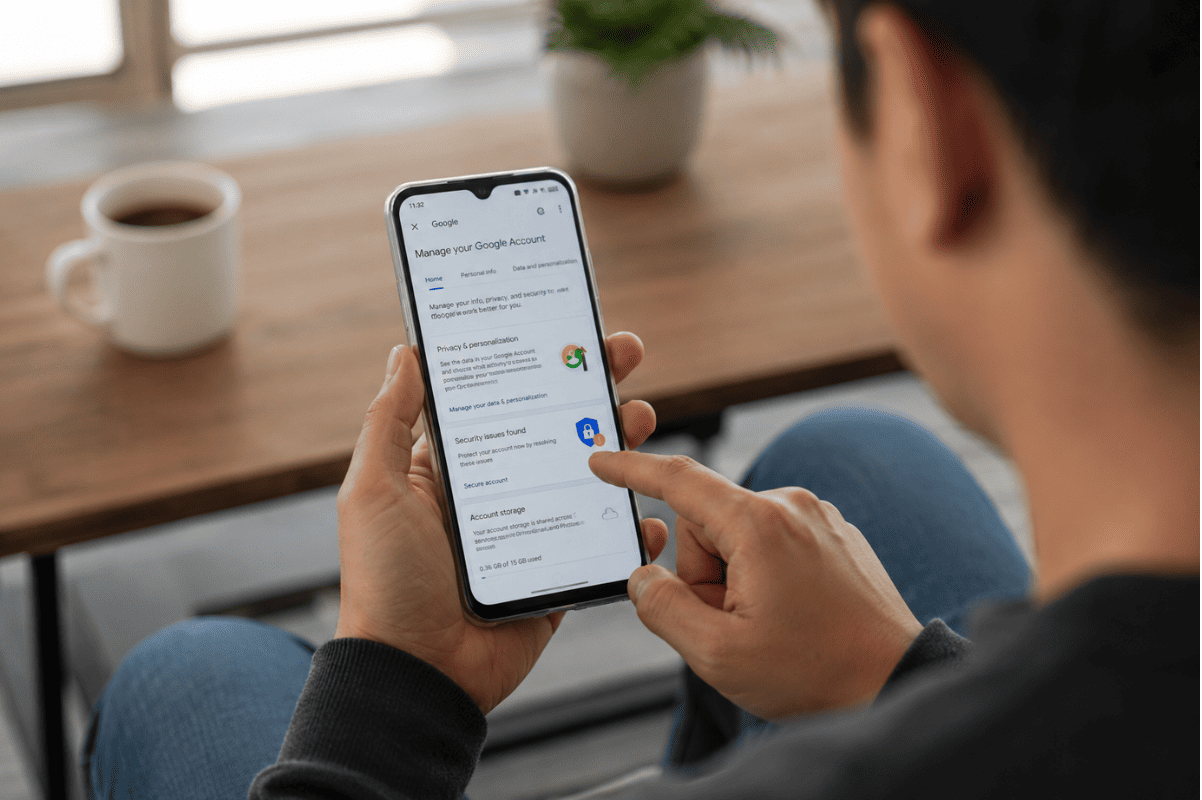 Android smartphone security password settings