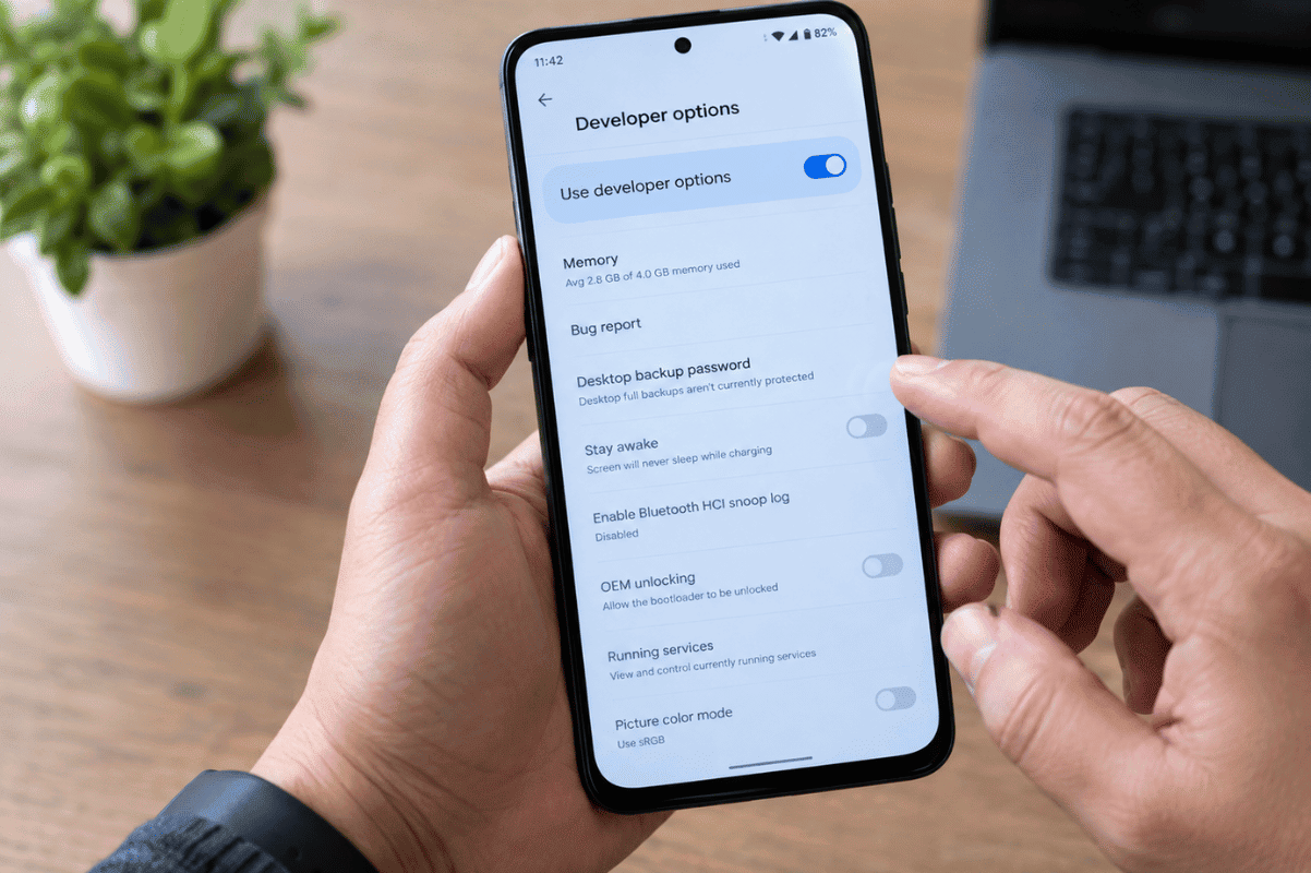 Android developer options smartphone