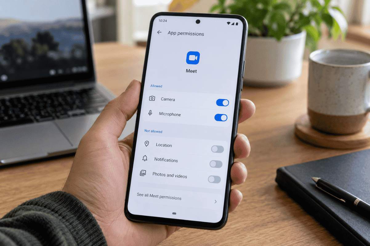 Android microphone camera settings