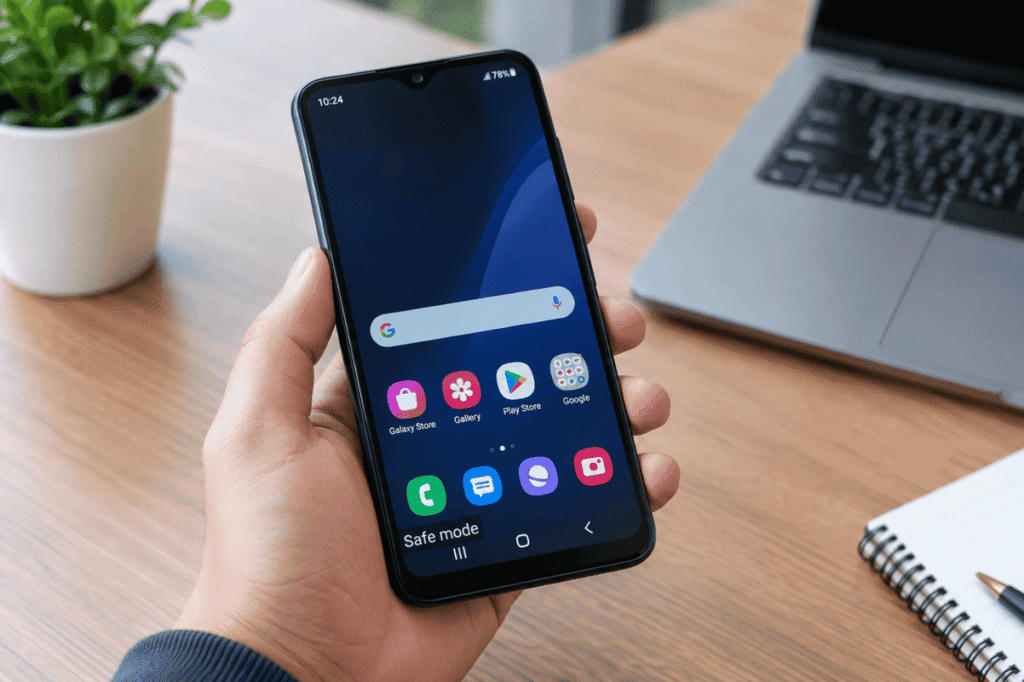 Android phone safe mode screen