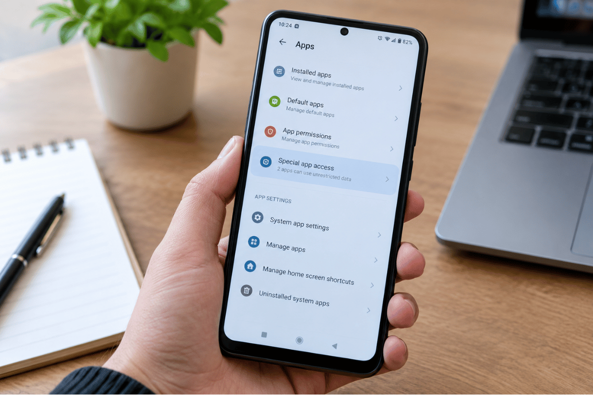 Android phone settings apps storage