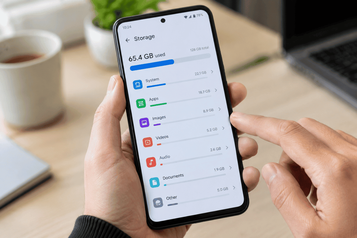 Android phone storage settings