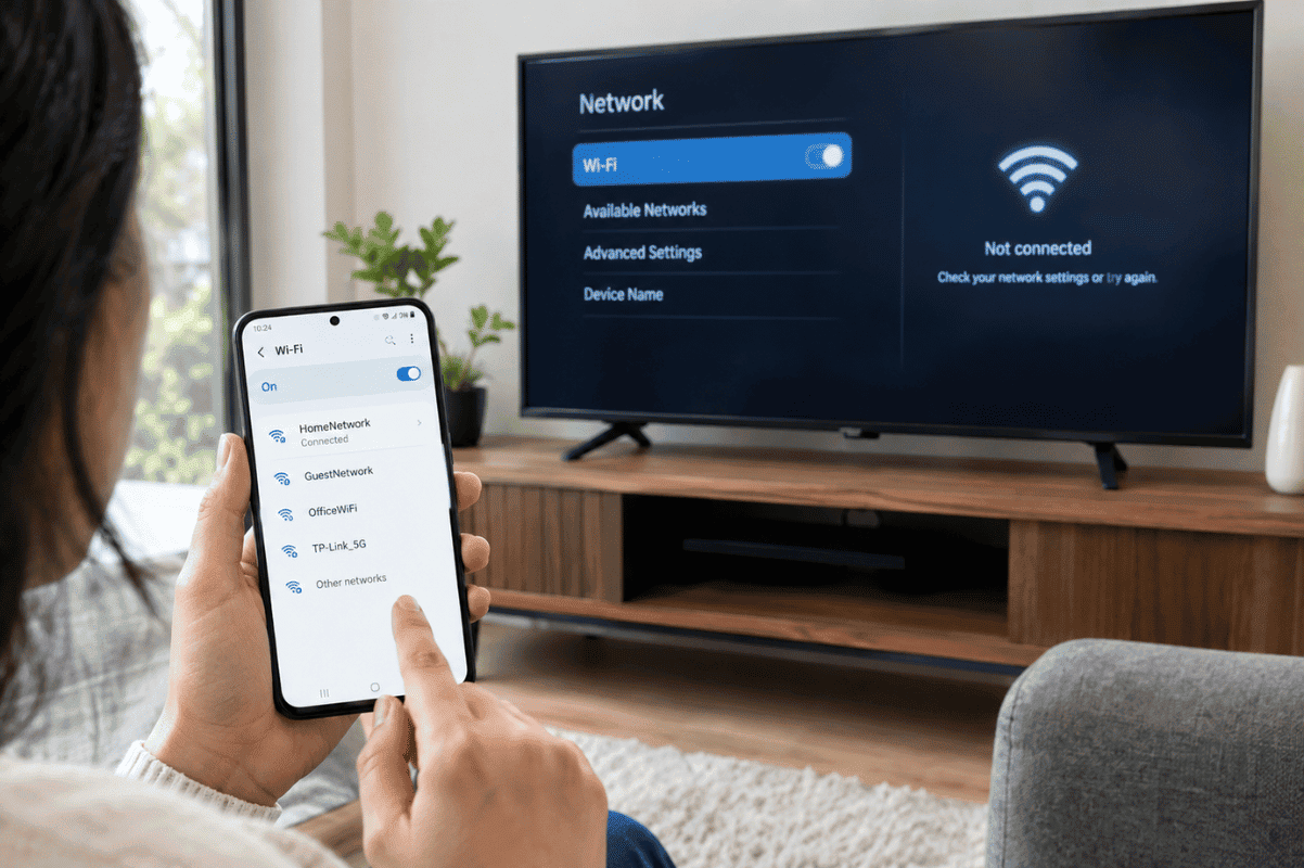 Android phone troubleshooting WiFi smart TV