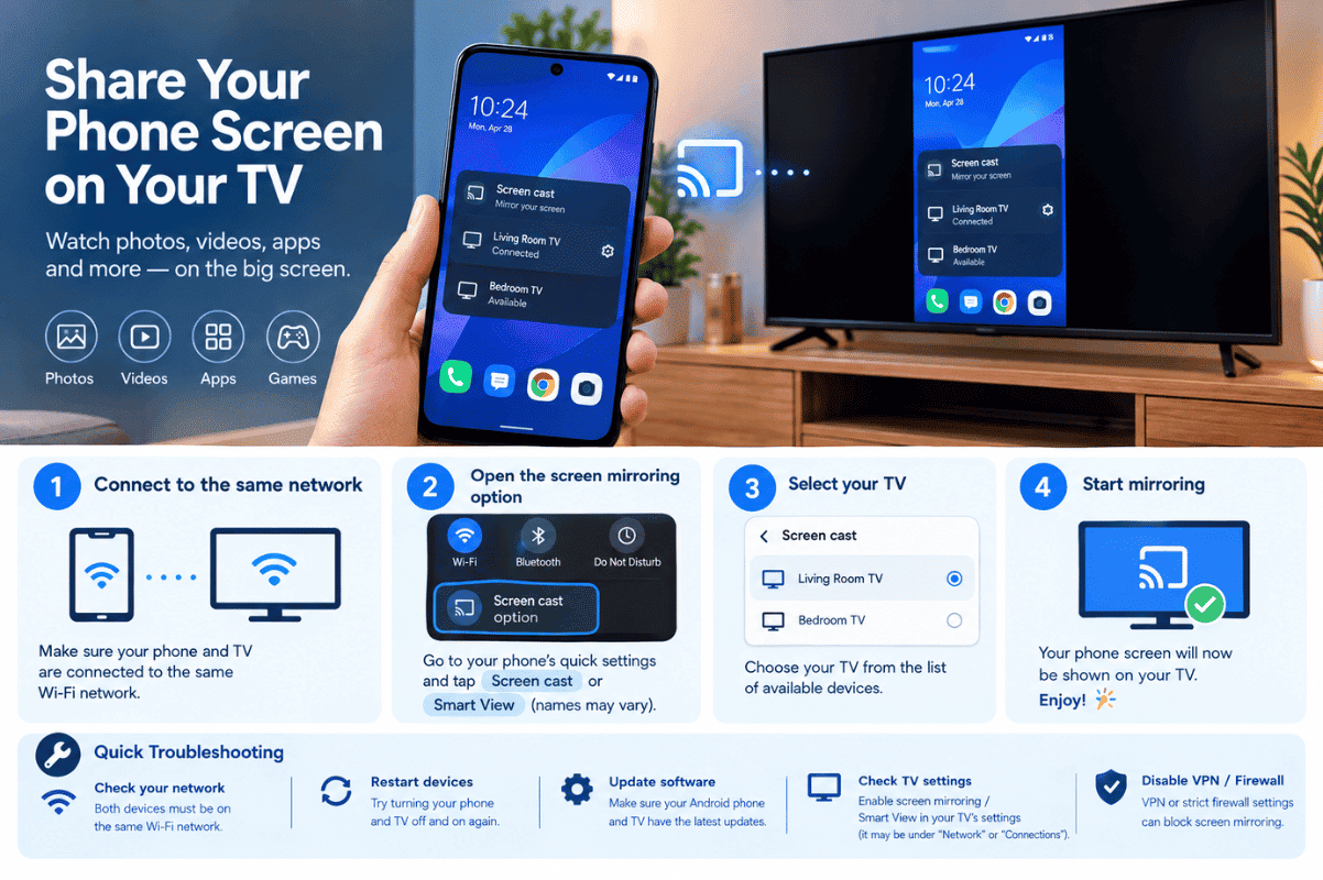 Android screen mirroring smart TV