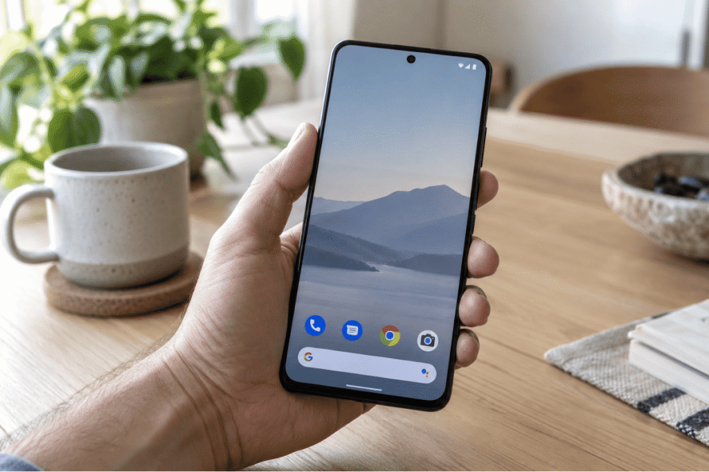 Android smartphone hand
