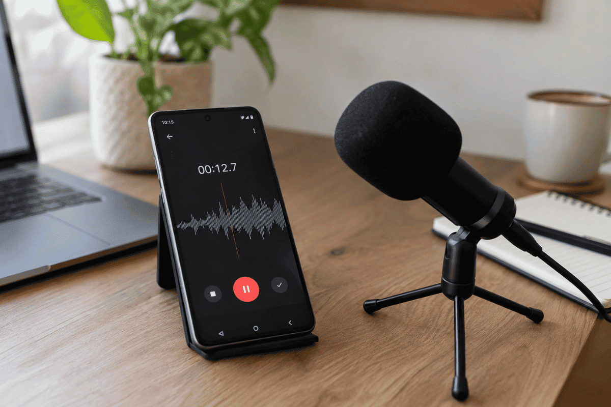 Smartphone audio recording microphone